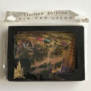 Disney Fantasyland Pin & Litho Magic Kingdom 2012 Grand Opening Cast Member NEW